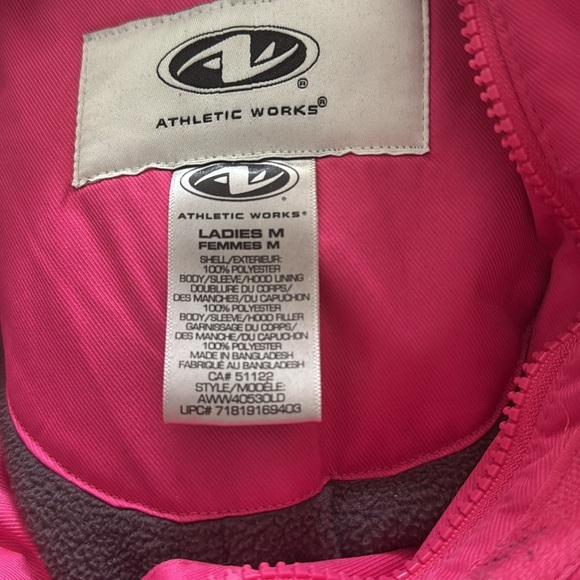 Athletic Works Waterproof Pink Jacket Size M with Fleece Lining - Women’s - Picture 11 of 11